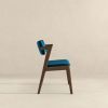 Edwin Mid Century Modern Teal Velvet Dining Chair  Set of 2