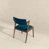 Edwin Mid Century Modern Teal Velvet Dining Chair  Set of 2