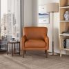 Claire Mid-Century Modern Genuine Leather Lounge Chair in Tan