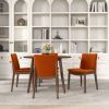 Laura Mid-Century Modern Burnt Orange Velvet Solid Wood Dining Chair (Set of 2)