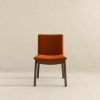 Laura Mid-Century Modern Burnt Orange Velvet Solid Wood Dining Chair (Set of 2)