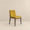 Laura Mid-Century Modern Gold Velvet Solid Wood Dining Chair (Set of 2)