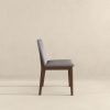 Laura Mid-Century Modern Light Grey Linen Solid Wood Dining Chair (Set of 2)