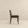 Laura Mid-Century Modern Black PU Solid Wood Dining Chair (Set of 2)