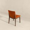 Laura Mid-Century Modern Burnt Orange Velvet Solid Wood Dining Chair (Set of 2)