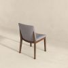 Laura Mid-Century Modern Light Grey Linen Solid Wood Dining Chair (Set of 2)