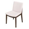 Laura Mid-Century Modern Beige Linen Solid Wood Dining Chair (Set of 2)