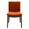 Laura Mid-Century Modern Burnt Orange Velvet Solid Wood Dining Chair (Set of 2)