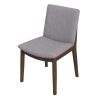 Laura Mid-Century Modern Light Grey Linen Solid Wood Dining Chair (Set of 2)