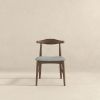 Damian Mid-Century Solid Wood Grey Dining Chair