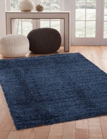 Shag Slate Blue Area Rug 5x8