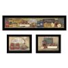 Trendy Decor 4U "Country Kitchen" Framed Wall Art, Modern Home Decor 3 Piece Vignette for Living Room, Bedroom & Farmhouse Wall Decoration by Pam Brit