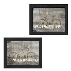 "In this Together Collection" 2-Piece Vignette By Marla Rae, Printed Wall Art, Ready To Hang Framed Poster, Black Frame