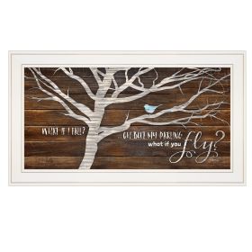 Trendy Decor 4U "What if You Fly" Framed Wall Art, Modern Home Decor Framed Print for Living Room, Bedroom & Farmhouse Wall Decoration by Marla Rae