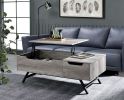 Throm Gray Oak Finish Coffee Table w/ Lift Top