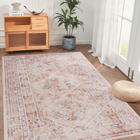 Naar 6x9 Area Rugs, Washable Rug, Low-Pile, Non-Slip, Non-Shedding, Foldable, Kid & Pet Friendly - Area Rugs for living room, bedroom, kitchen, dining