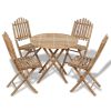 5 Piece Bamboo Folding Patio Dining Set