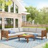 GO Japanese-Style 4-Piece Outdoor Acacia Wood Sofa Set