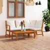 4 Piece Acacia Wood Patio Lounge Set