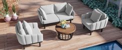 TOPMAX Luxury Modern 4-Piece Outdoor  Patio Set