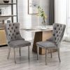 Furniture, Collection Modern, High-end Tufted Solid Wood Contemporary Velvet Upholstered Dining Chair with Chrome Stainless Steel Plating Legs,Nailhea