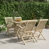 5 Piece Solid Teak Wood  Patio Dining Set