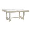 Glamorous Style Trestle Dining Table 1pc Glass Insert Top Decor Extension Leaf Champagne Finish Dining Room Furniture