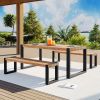 GO 3-pieces Outdoor Dining Table With 2 Benches