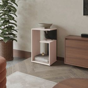 Pearl Black Side Table with Open Storage