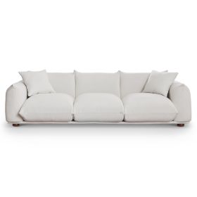 Kely 100'' Cream Boucle Upholstered Sofa