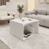 White Coffee Table with Open Storage