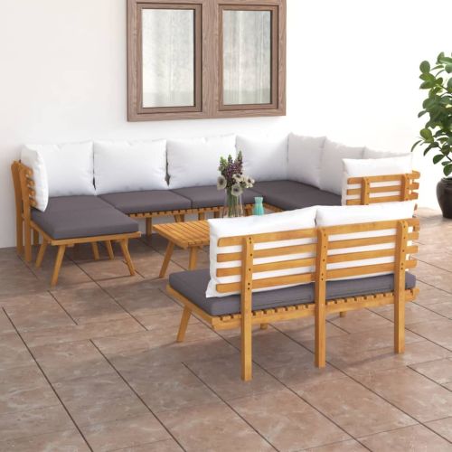9 Piece Patio Lounge Set Solid Acacia Wood 9 Piece Patio Lounge Set Solid Acacia Wood