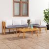 6-Piece Solid Acacia Wood Patio Lounge Set with Cushions – Stylish & Durable Outdoor Seating