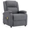 Massage Recliner Dark Gray Fabric