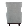 Button Tufted Wing-Back Accent Chair 1pc Light Gray Fabric Upholstered Pillow Solid Wood Traditional Living Room Furniture