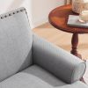 Accent Chair, Retro Living Room Chairs with Soft Cushion, Mid Century Modern Arm Chair, Comfy Upholstered Reading Sofa Chair, Grey