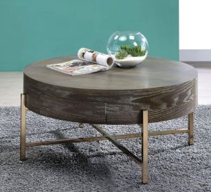 ACME Weyton Coffee Table, Dark Oak & Champagne 82955