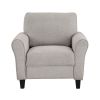 Modern Transitional Sand Hued Textured Fabric Upholstered 1pc Chair Attached Cushion Living Room Furniture