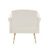 OFF WHITE velvet armchair with metal legs