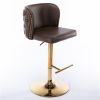 Furniture,Swivel Barstools Adjusatble Seat Height, Modern PU Upholstered Bar Stools with the whole Back Tufted, for Home Pub and Kitchen Island(Brown,