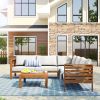 GO Japanese-Style 4-Piece Outdoor Acacia Wood Sofa Set