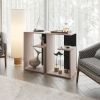 Pearl Black Side Table with Open Storage