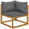 6 Piece Solid Acacia Wood Patio Lounge Set with Cushions