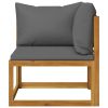 6 Piece Solid Acacia Wood Patio Lounge Set with Cushions