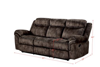 ACME Zubaida Sofa (Glider & Motion), 2-Tone Chocolate Velvet 55020