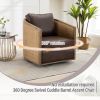 COOLMORE Swivel Barrel Chair, Comfy Round Accent Sofa Chair for Living Room, 360 Degree Swivel Barrel Club Chair, Leisure Arm Chair for Nursery, Hotel