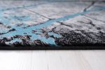 Jersey Area Rugs, Carpets For Livingroom, 7x10 Area Rugs ,2032 Black-Blue