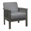 Gray Accent Chair 1pc Solid Wood Mission Arm Cushion Back Classic Living Room Furniture Antique Gray Wooden