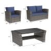 4 Piece Wicker Rattan Patio Sett