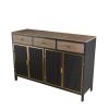 48" Wide 4 Doors Modern Sideboard with 3 Top Drawers, Freestanding Sideboard Storage Cabinet Entryway Floor Cabinet for Living Room Office Bedroom